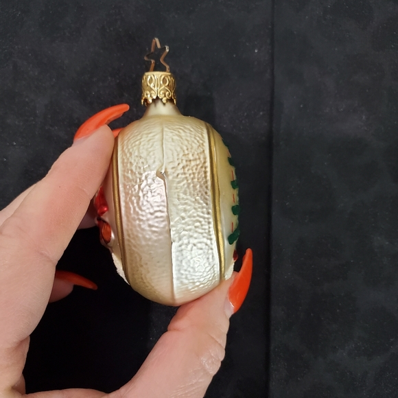 Vintage Inge Glas West Germany Oval Two-Sided Glass Christmas Ornament - Picture 6 of 7